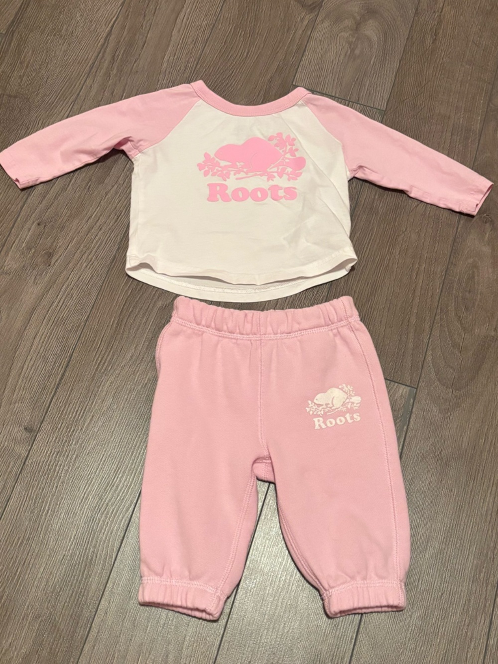 Roots Pink Girls' Sweatpants - Light Pink Joggers